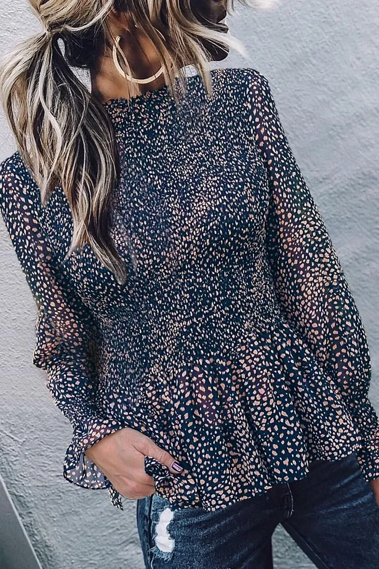 Chicindress Slim Ruffled Long Sleeve Top