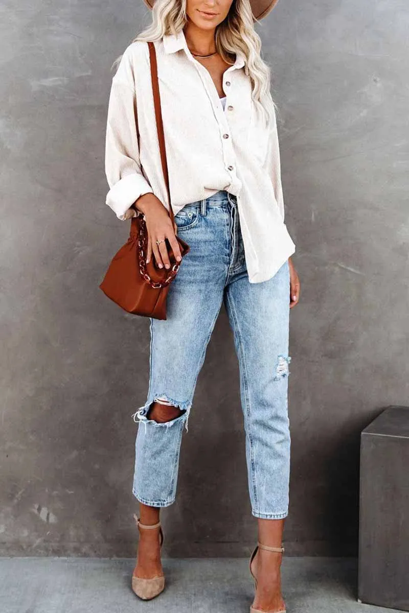 Chicindress Solid Color Loose Pit Shirt Tops