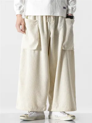 Cissot Casual Corduroy Straight Wide Leg Pants