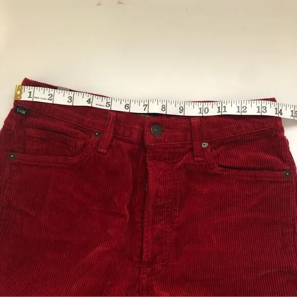 Citizens of Humanity Anthro Olivia Petite High Rise Slim Ankle Cord Size 27 Ruby