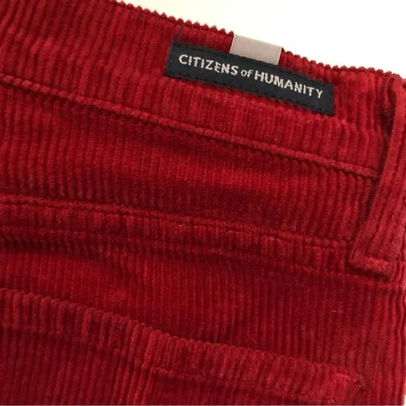 Citizens of Humanity Anthro Olivia Petite High Rise Slim Ankle Cord Size 27 Ruby