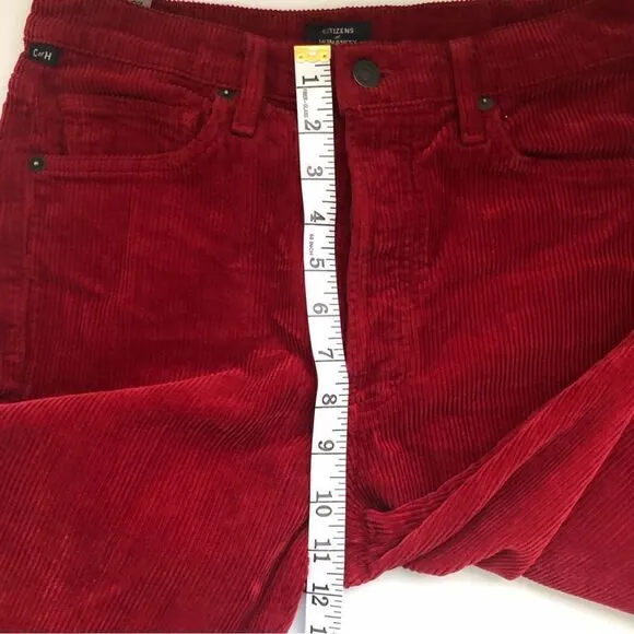 Citizens of Humanity Anthro Olivia Petite High Rise Slim Ankle Cord Size 27 Ruby