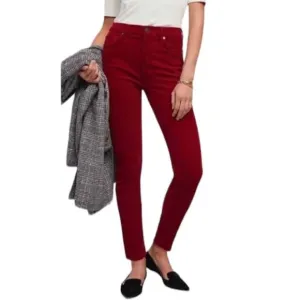 Citizens of Humanity Anthro Olivia Petite High Rise Slim Ankle Cord Size 27 Ruby