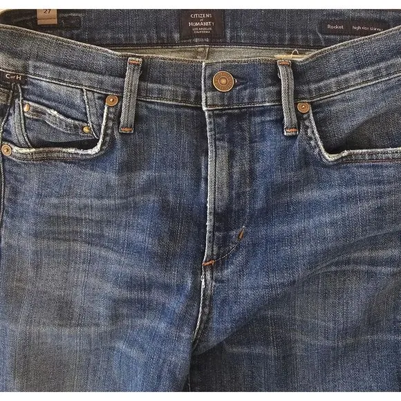 Citizen's of Humanity Rocket High Rise Skinny Some Distressing Size 27