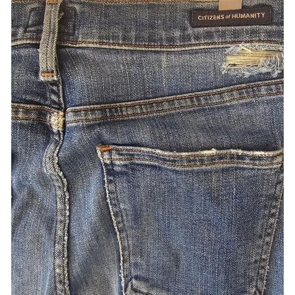 Citizen's of Humanity Rocket High Rise Skinny Some Distressing Size 27