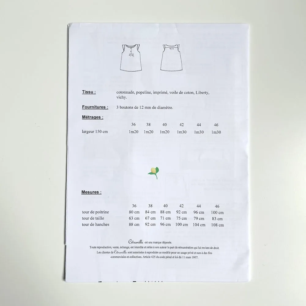 Citronille Patterns : Capucine Top