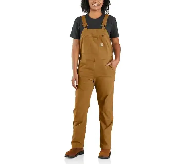 CL102438-XS Short-CarhBrn Carhartt Double Front Bib UNLINED Overalls "Crawford"