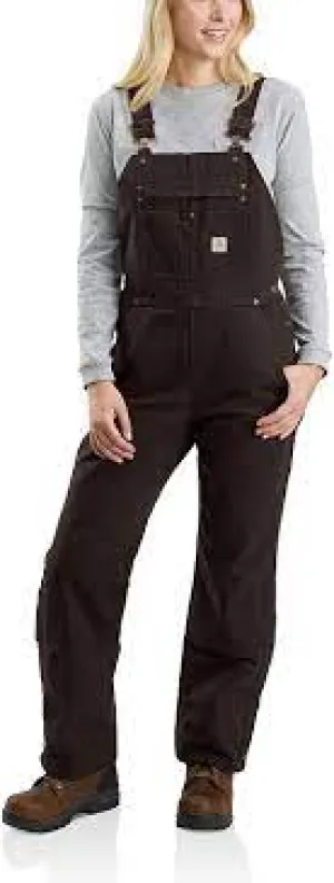 CL104049-XS-Short Carhartt Lined Bib Ovrll Relaxed Fit Brown