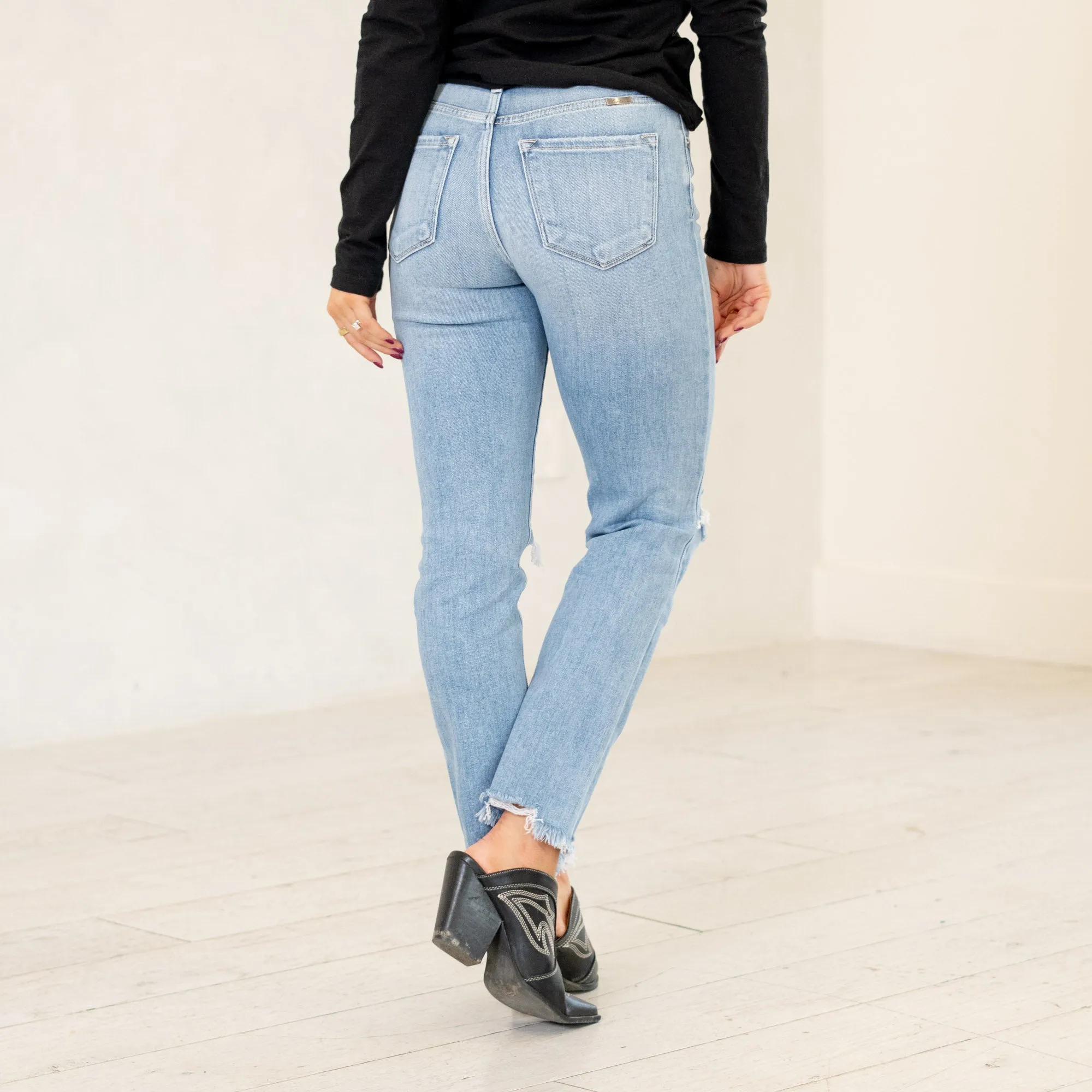 Clover High Rise Slim Straight Fit Leg