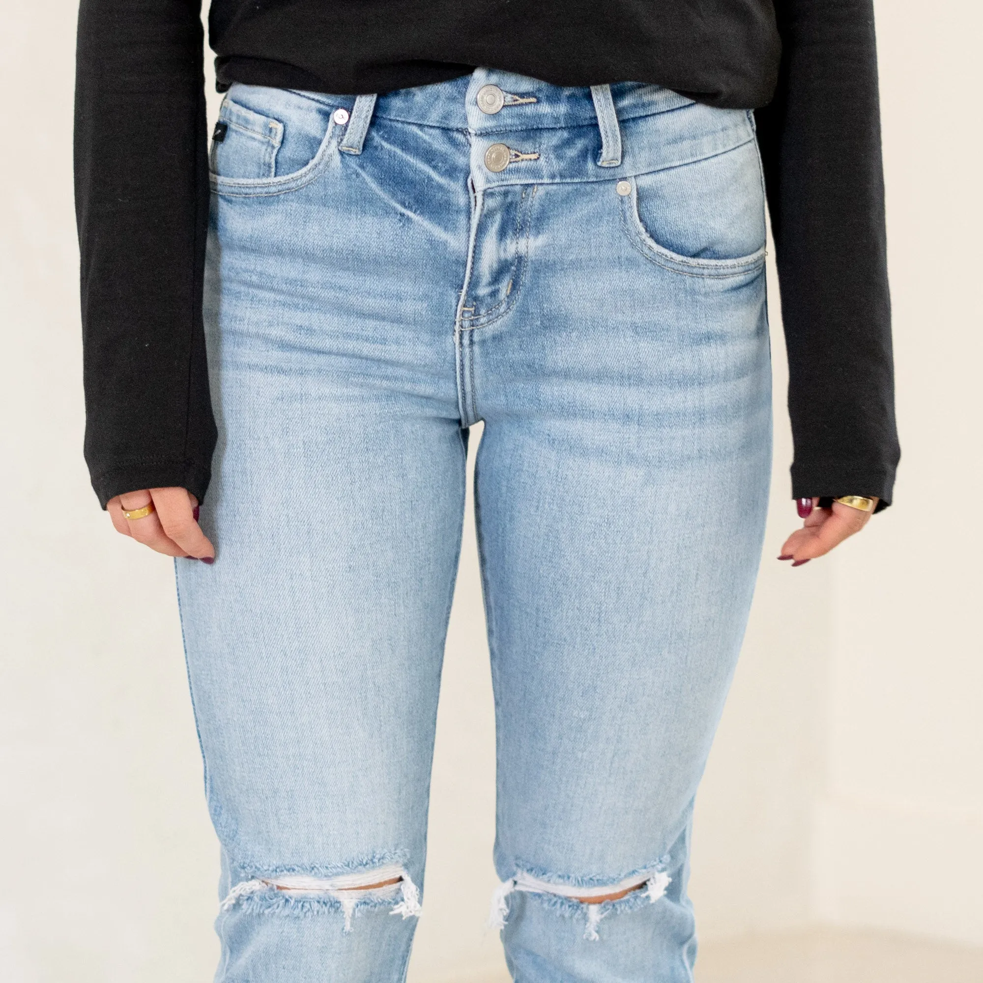 Clover High Rise Slim Straight Fit Leg