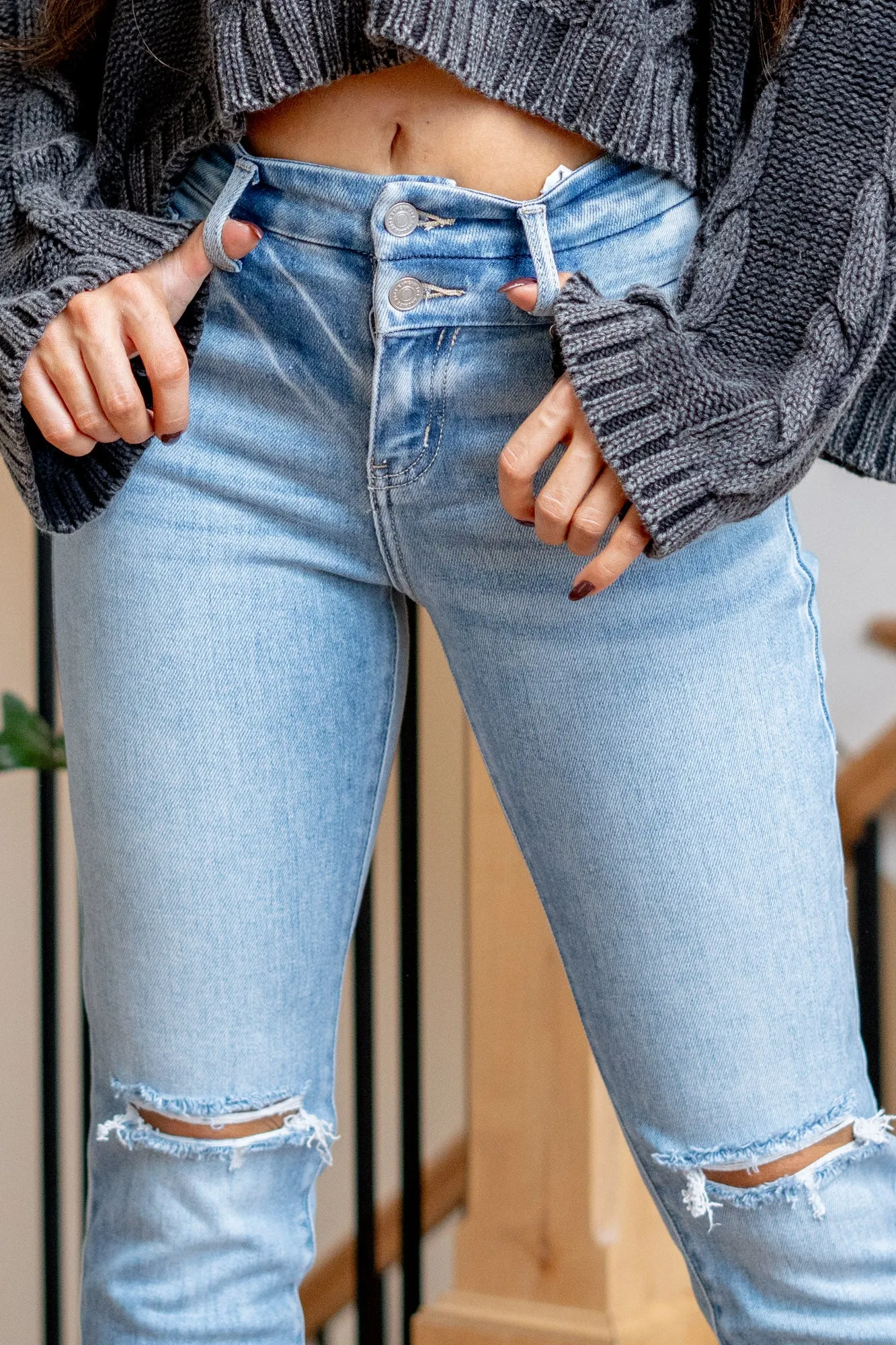 Clover High Rise Slim Straight Fit Leg