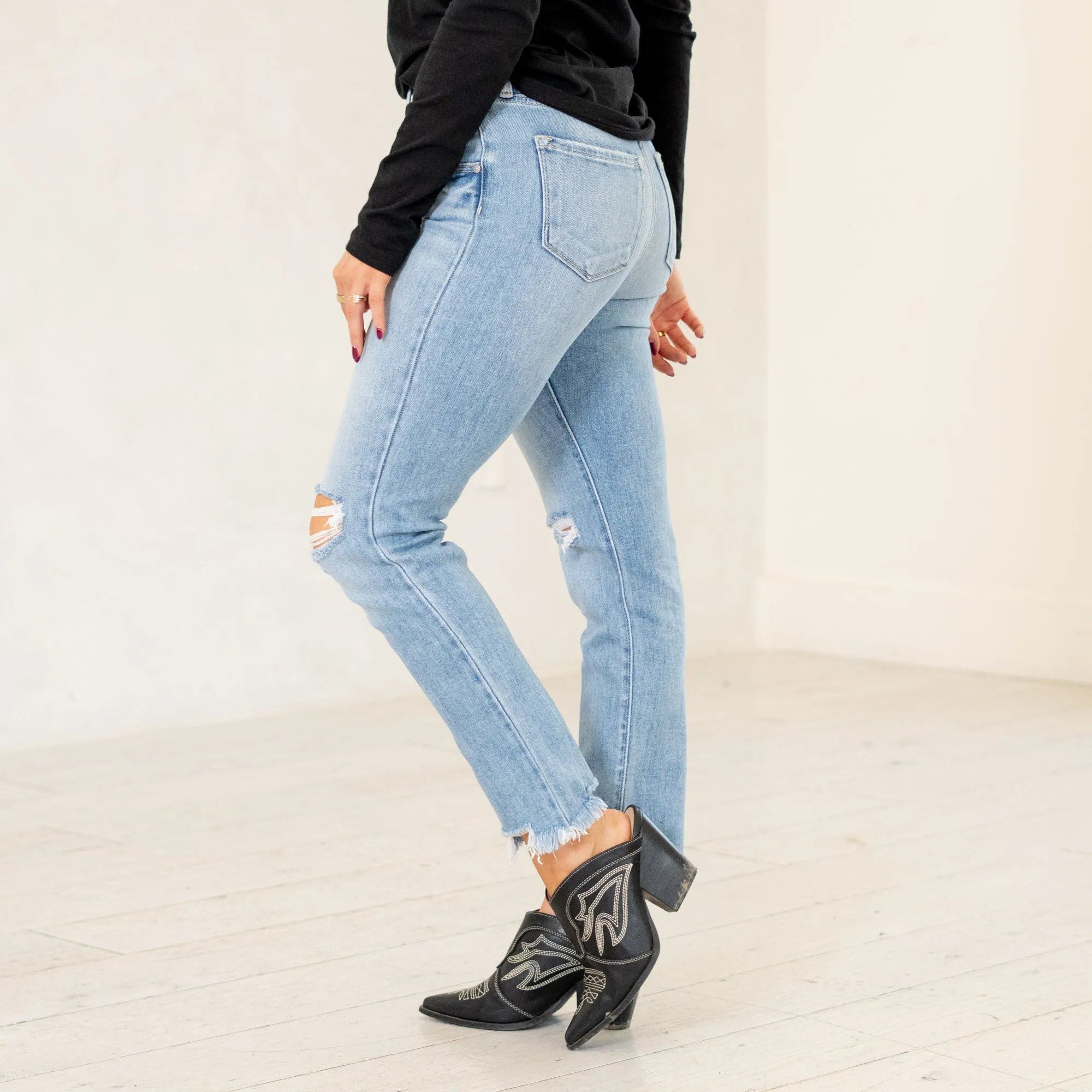 Clover High Rise Slim Straight Fit Leg