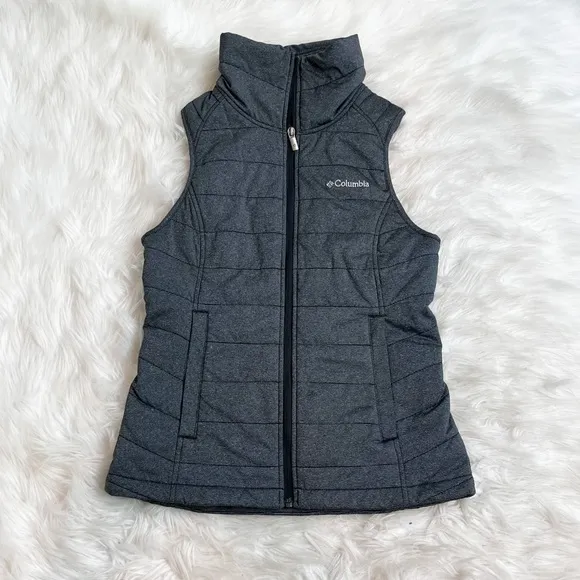 Columbia Women’s Heathered Grey Puffer Vest Size XS