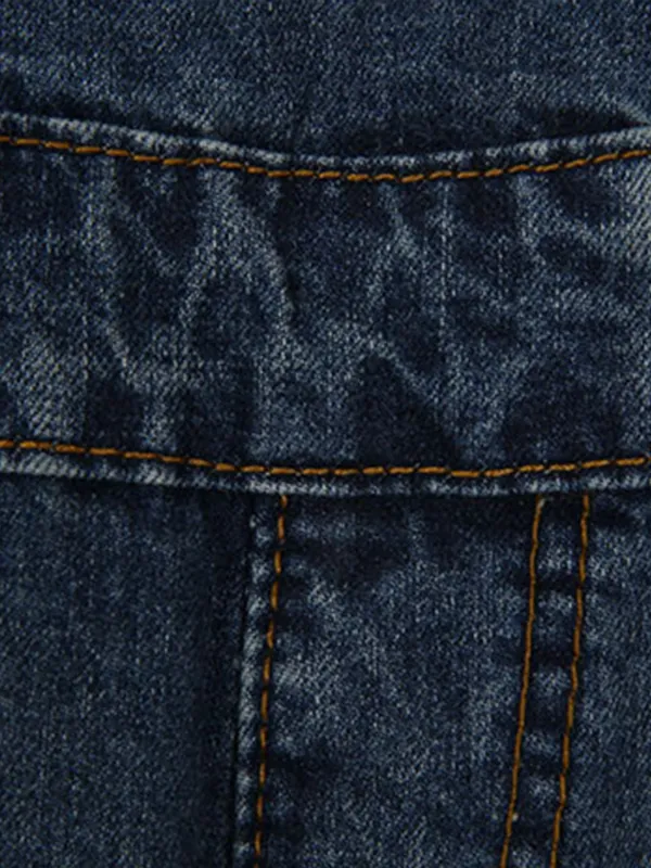 contemporary ripped denim overalls