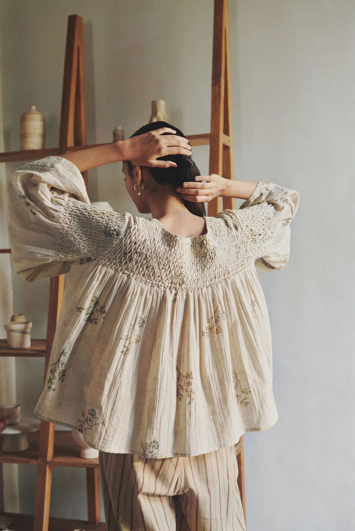 CORD   I   Hiraeth  Louie Top Ivory-Dahlia Print
