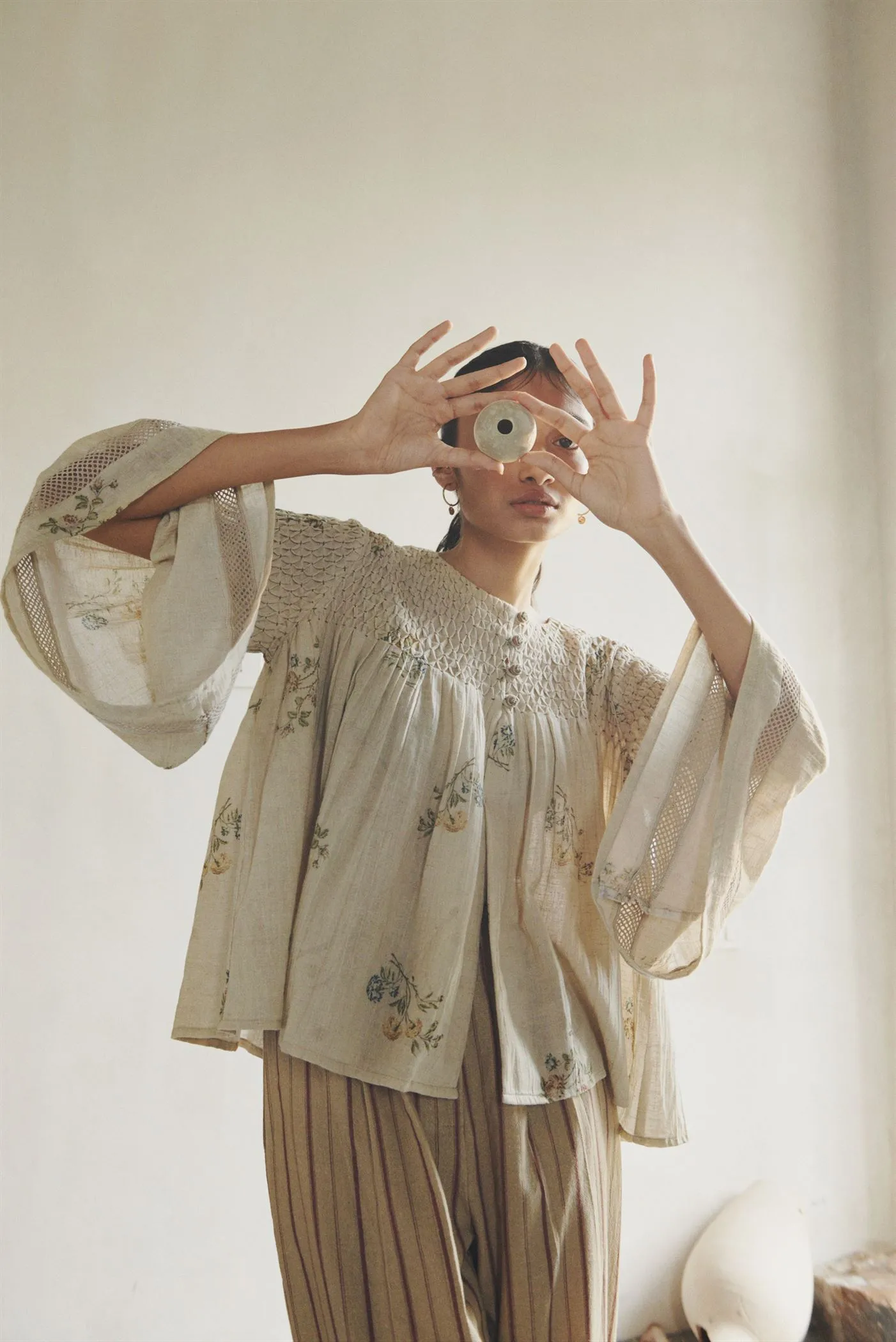 CORD   I   Hiraeth  Louie Top Ivory-Dahlia Print