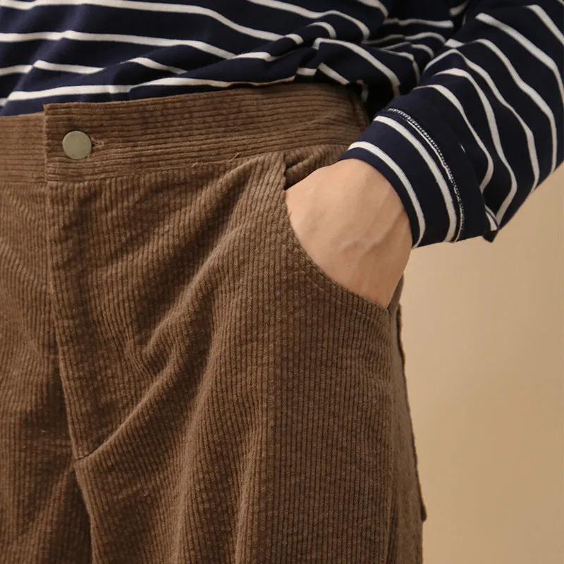 Corduroy High Rise Stretch Straight Pants
