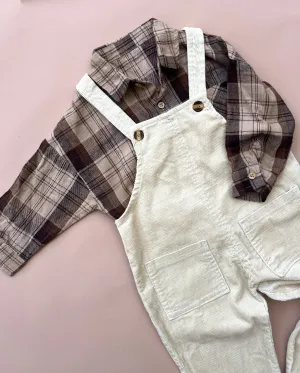 Corduroy Overalls - Cream