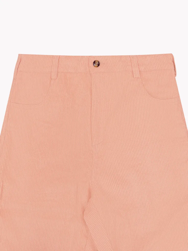 Corduroy Pants-Dusty Peach