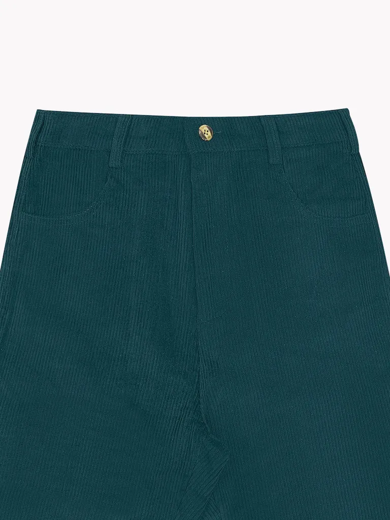 Corduroy Pants-Emerald