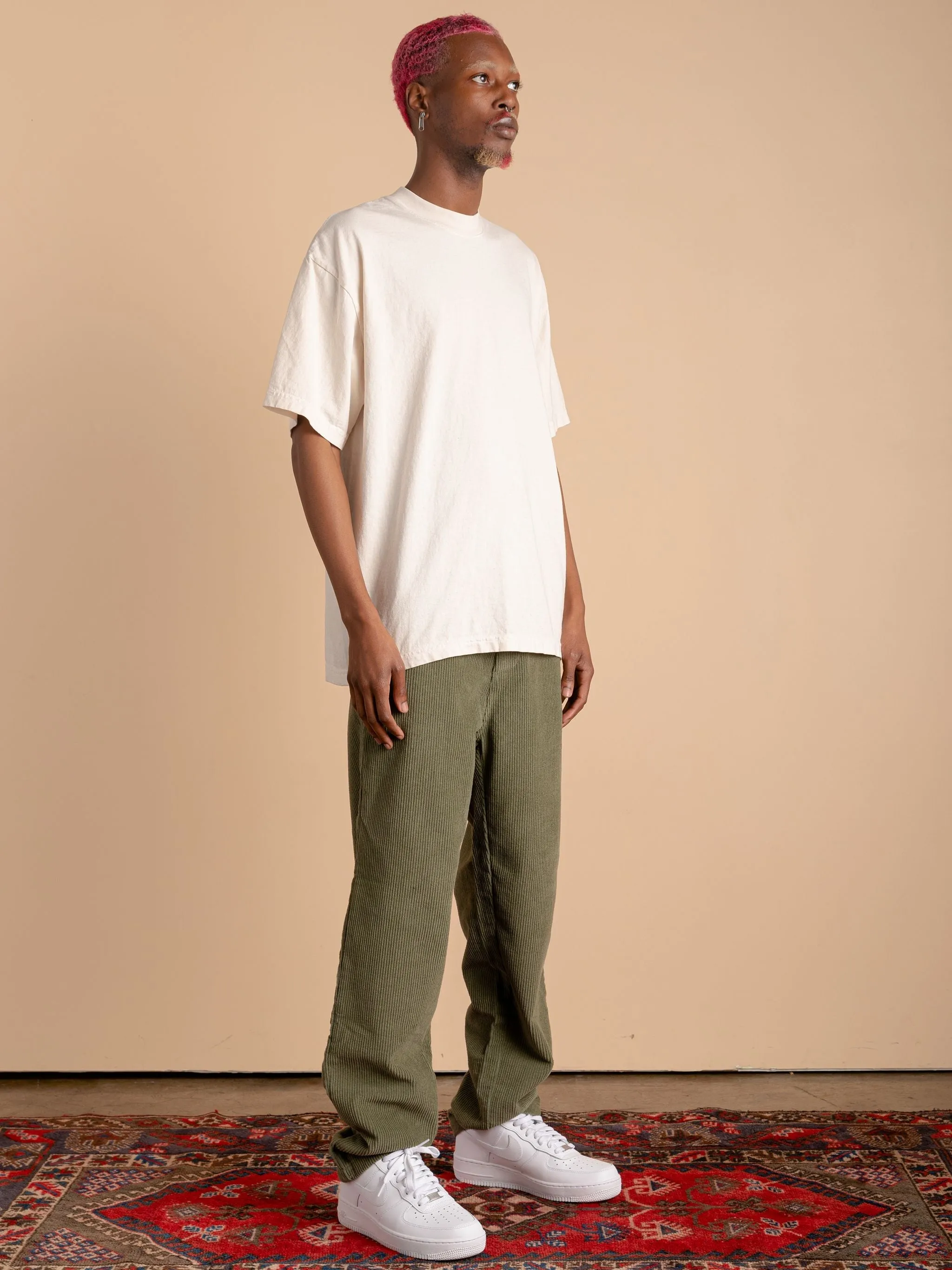 Corduroy Pants-Olive