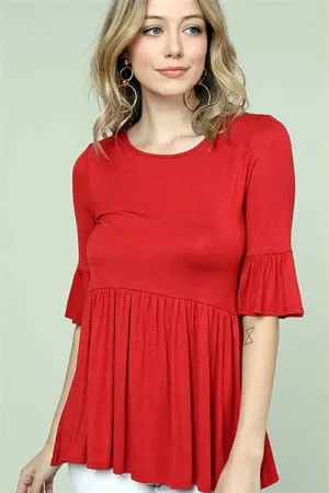Criss-Cross Back Detail Ruffled Top Ginger - Pack of 6