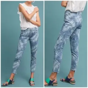 Current/Elliot The Stiletto Palm-Print Skinny Jeans