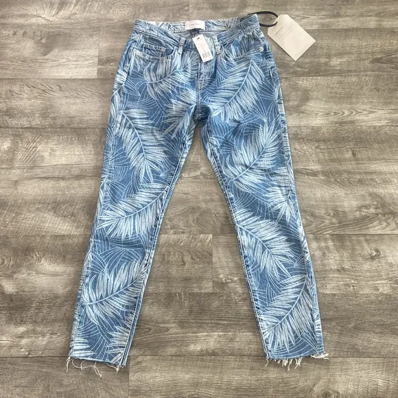Current/Elliot The Stiletto Palm-Print Skinny Jeans