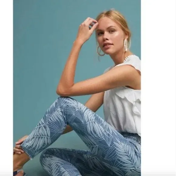 Current/Elliot The Stiletto Palm-Print Skinny Jeans