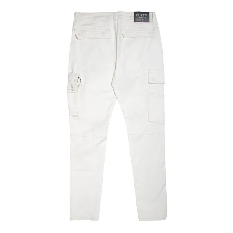 Cutty Men Leo Rip & Repair Denim - White