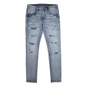 Cutty Men Thorny Rip & Repair Denim - Blue