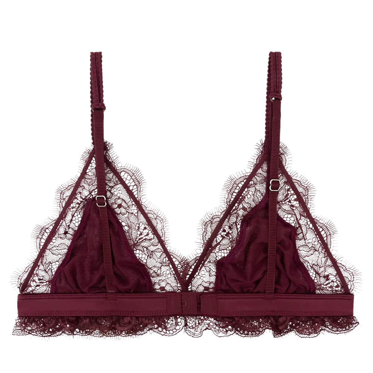 Delicate triangle bralette - LOVE LACY BURGUNDY