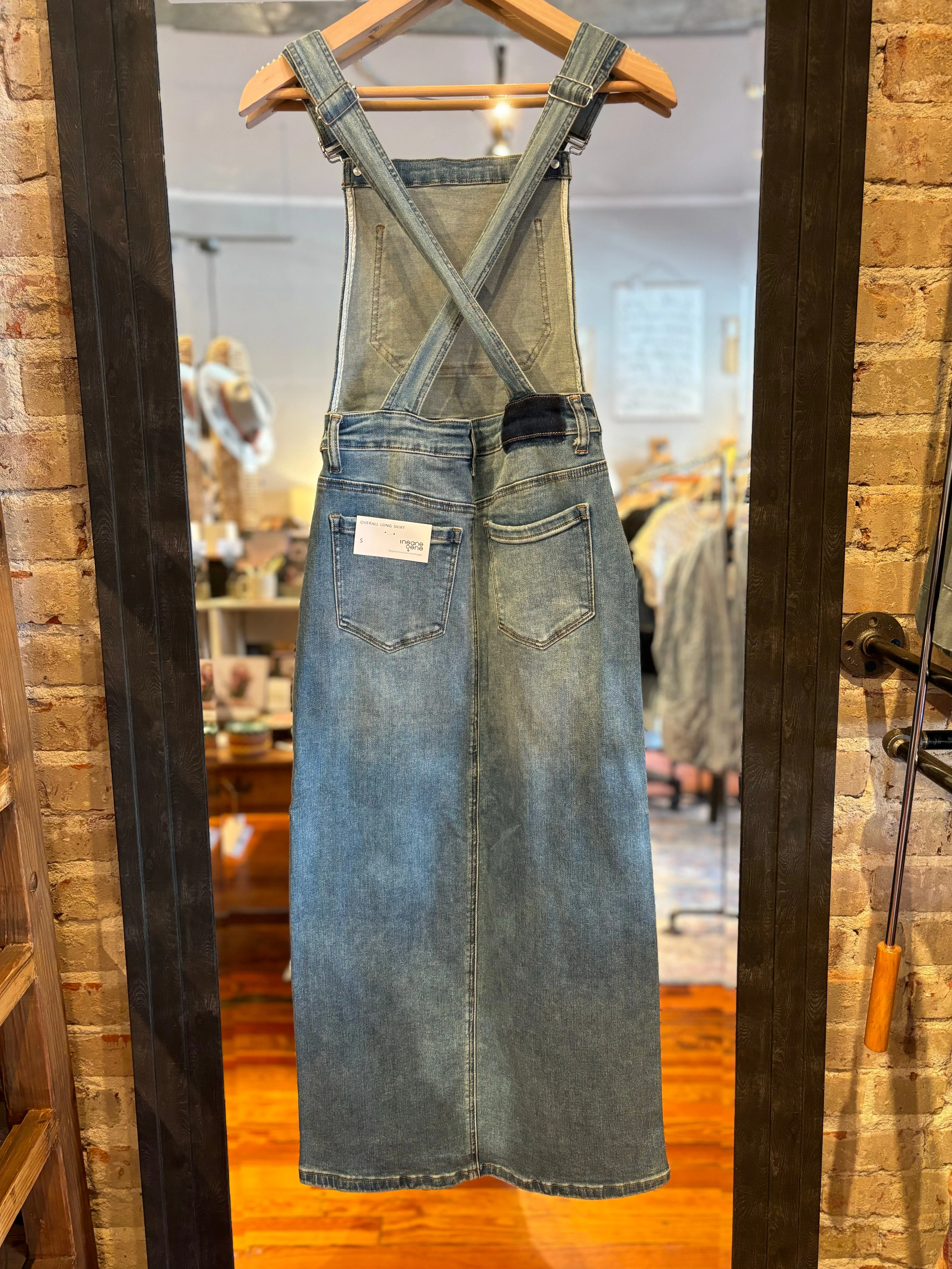 Denim Overall Long Skirt