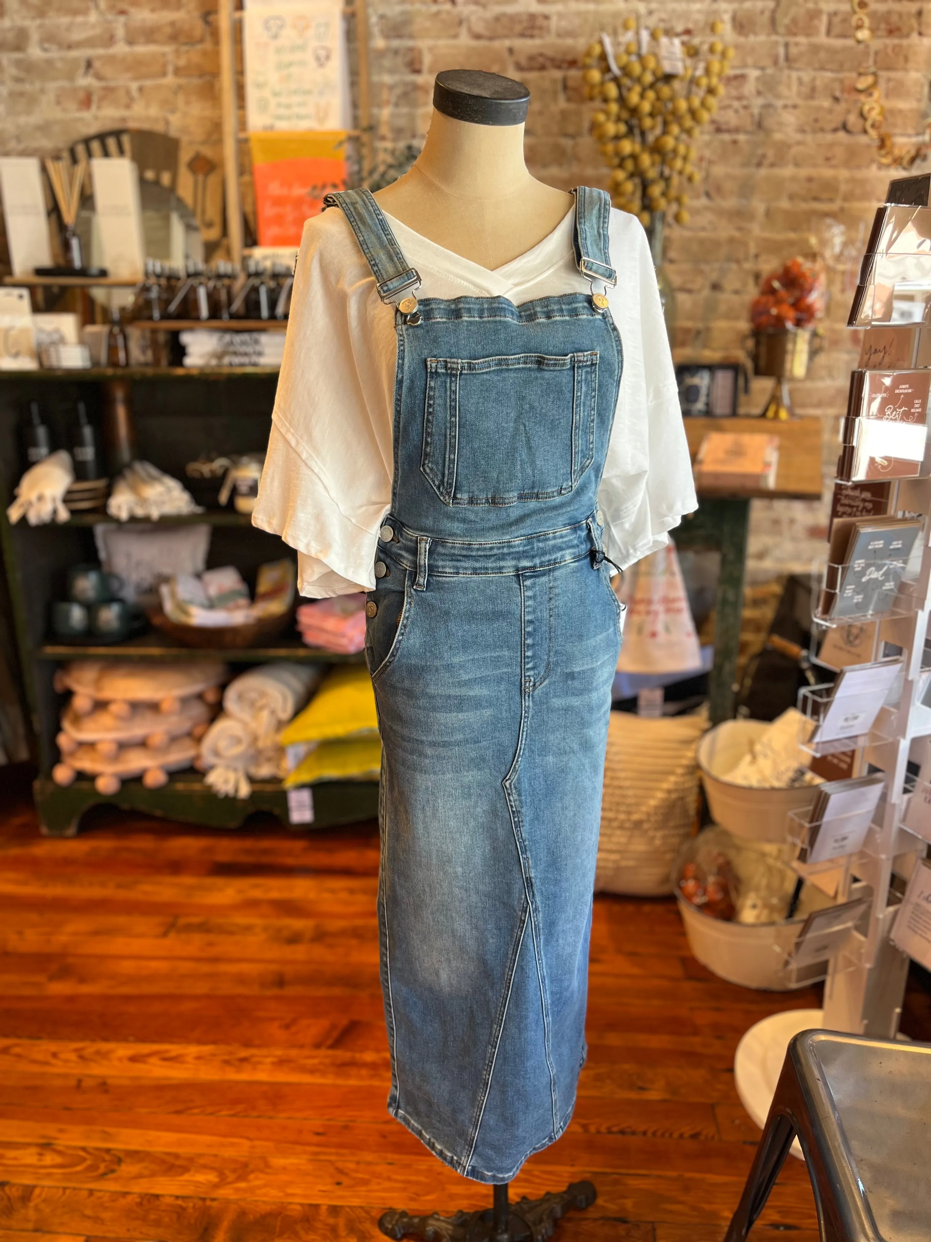 Denim Overall Long Skirt