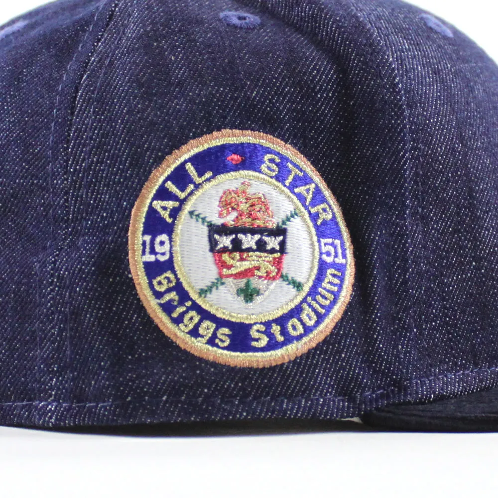 Detroit Tigers 1951 All Star Game New Era 59Fifty Fitted Hat (Navy Denim Dark Navy Corduroy Green Under Brim)