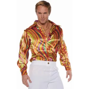 Disco Mens Shirt Swirls Multi Color