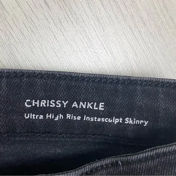 DL 1961 | Black Chrissy Ankle Ultra High Rise Instascript Skinny Jeans Size 29