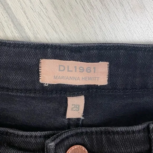DL 1961 | Black Chrissy Ankle Ultra High Rise Instascript Skinny Jeans Size 29
