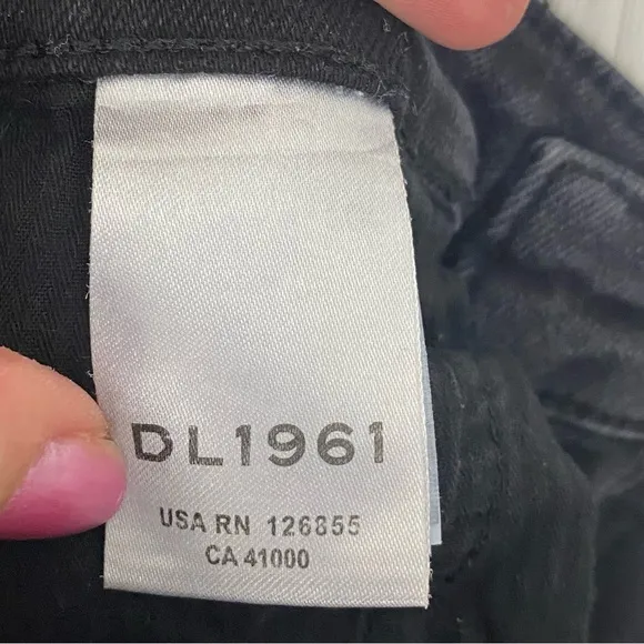 DL 1961 | Black Chrissy Ankle Ultra High Rise Instascript Skinny Jeans Size 29