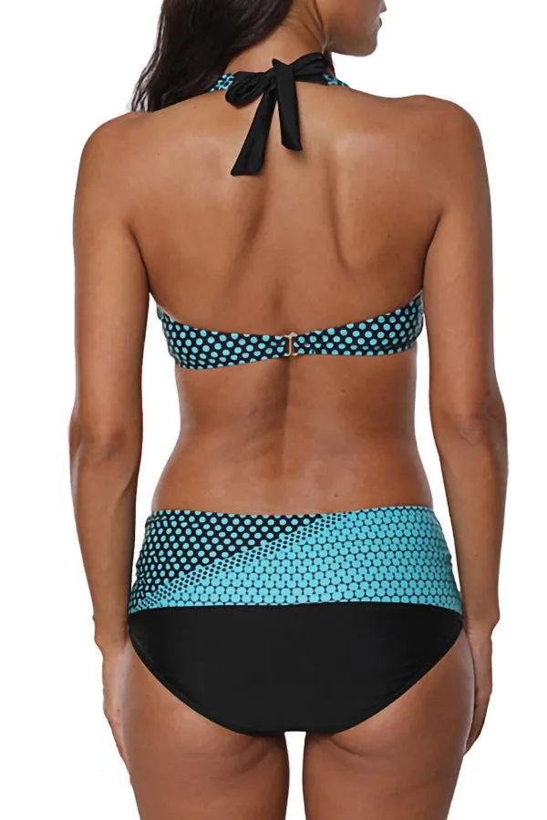 Dot Printed Halter Bikinis