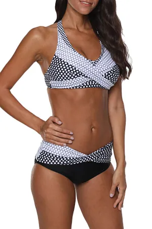 Dot Printed Halter Bikinis
