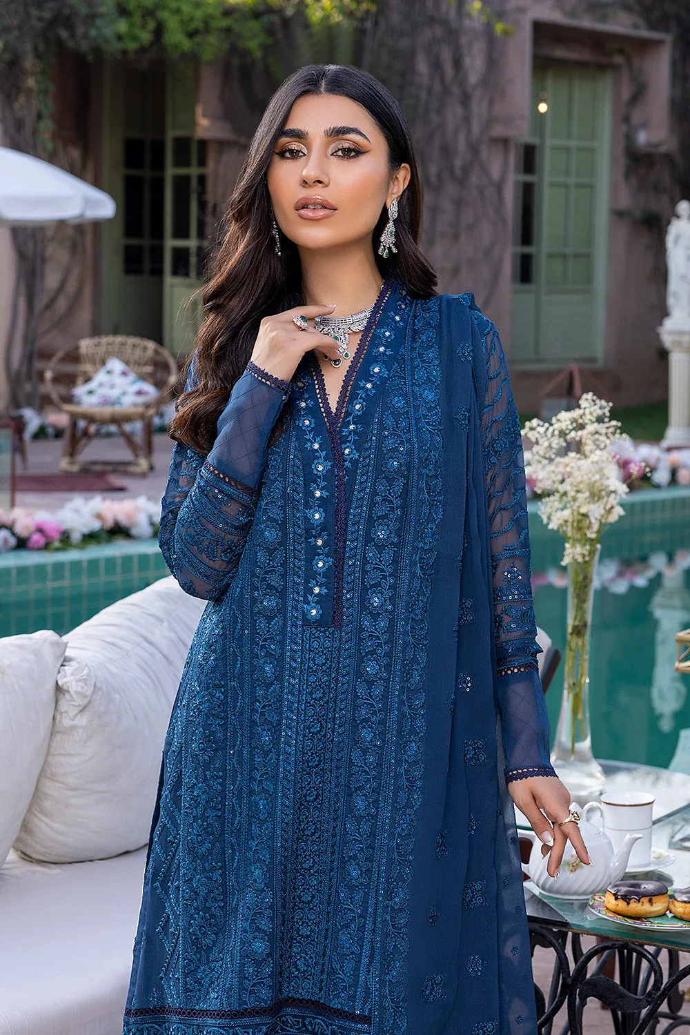 Drizzling Snow | Azure Luxe Embroidered 3pcs Collections 2023