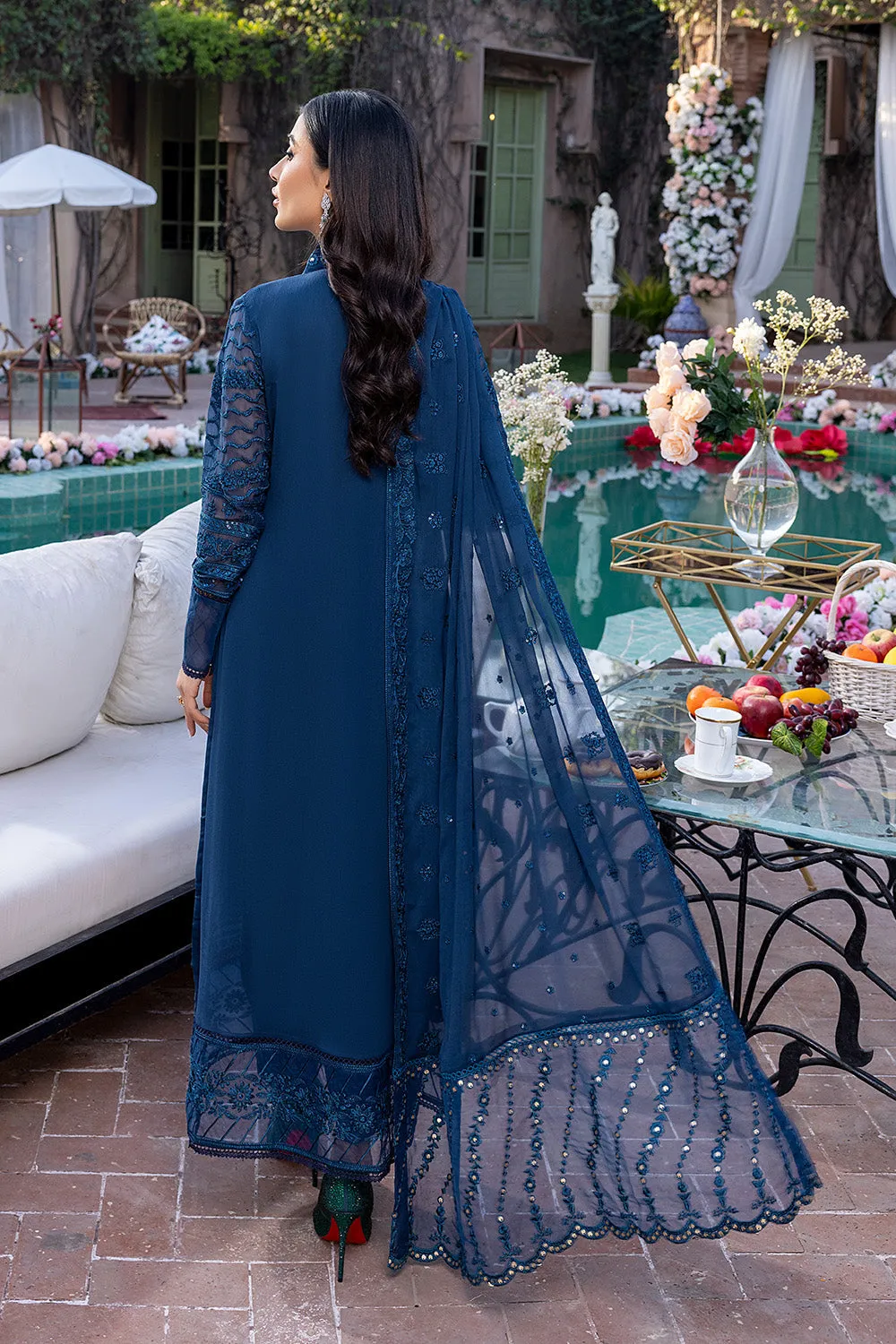 Drizzling Snow | Azure Luxe Embroidered 3pcs Collections 2023