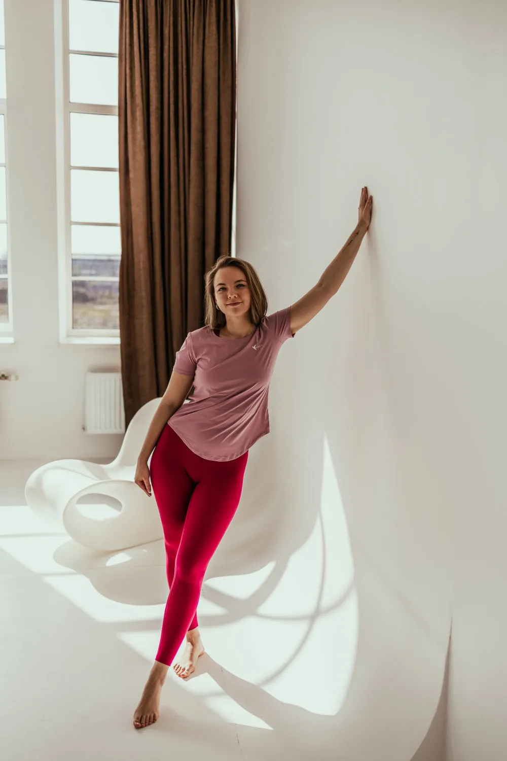Dusty Pink pilna garuma tops