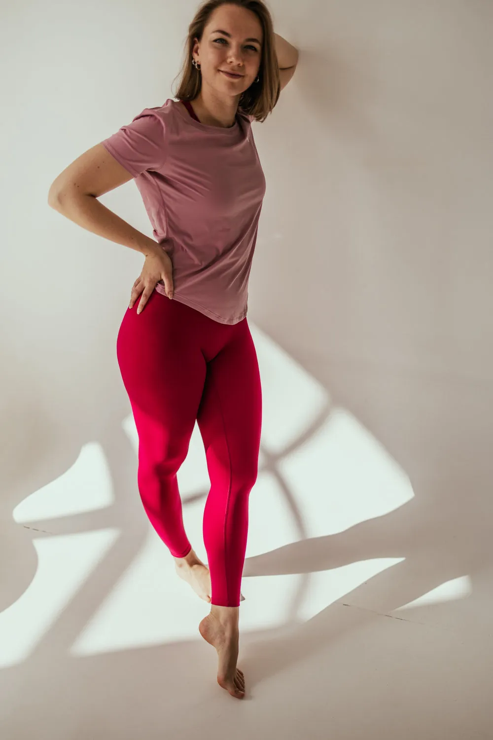 Dusty Pink pilna garuma tops