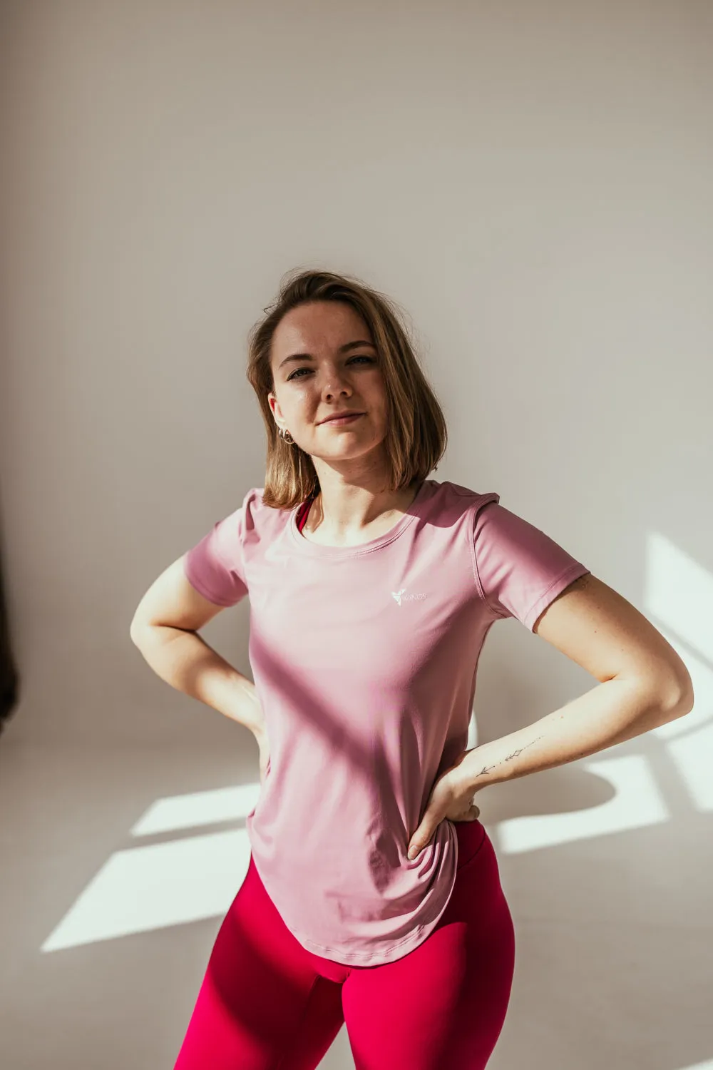 Dusty Pink pilna garuma tops