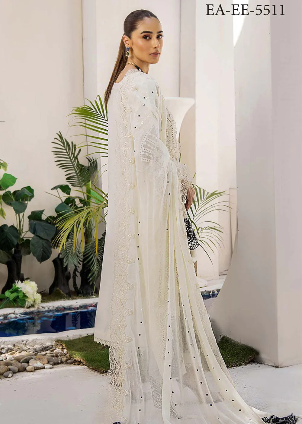 EA-EE-5511 - Unstitched - Eshaisha Eid Edit Lawn Collection 2024
