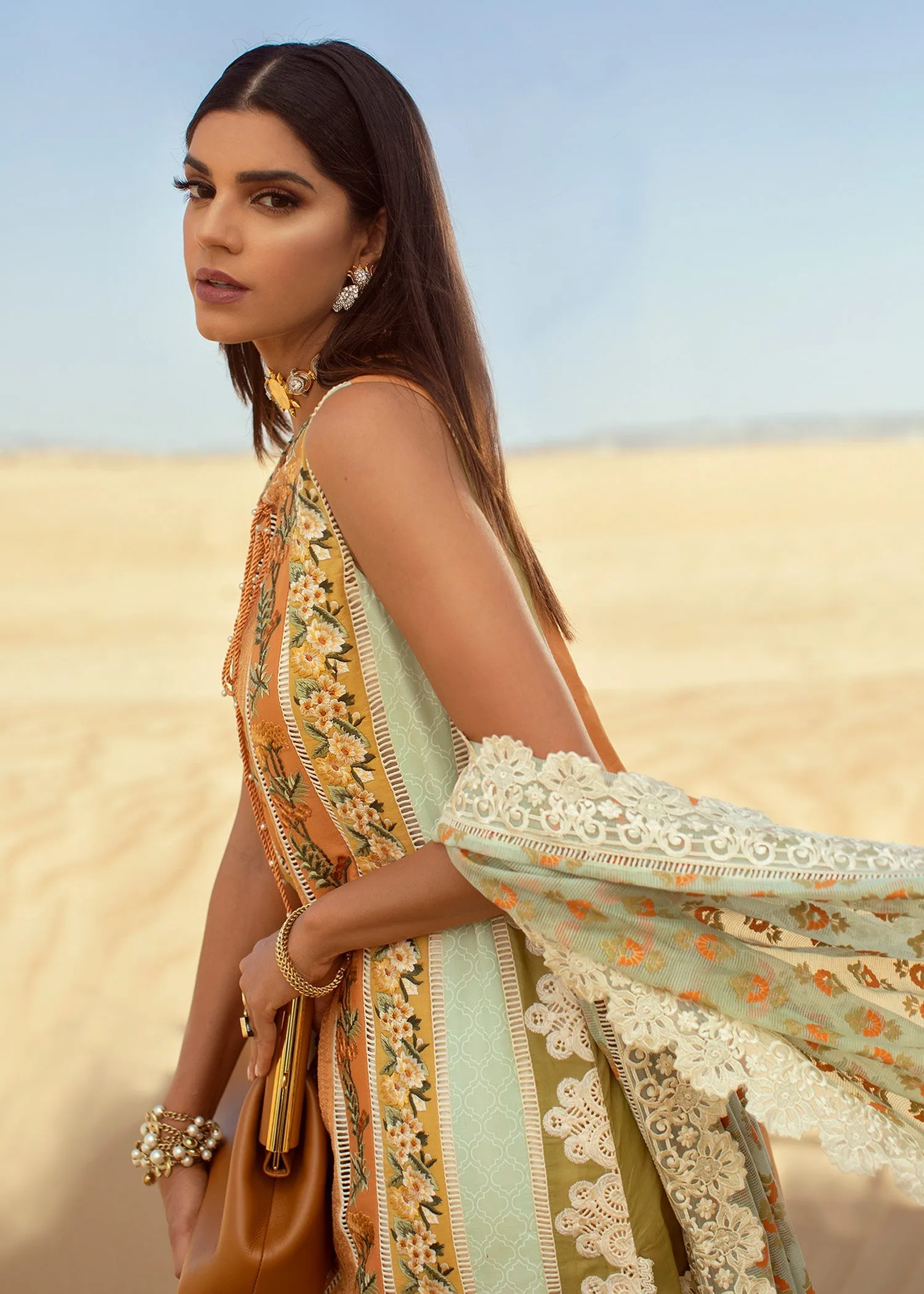 Eclectic Breeze - 4B - Summery Tangerine | Crimson Serendipity Luxury Lawn Collection 2022