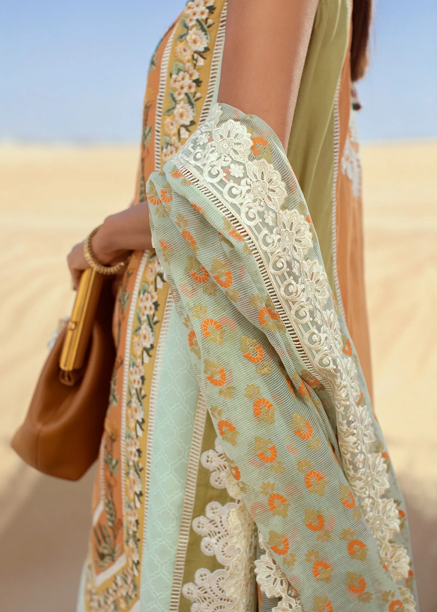 Eclectic Breeze - 4B - Summery Tangerine | Crimson Serendipity Luxury Lawn Collection 2022