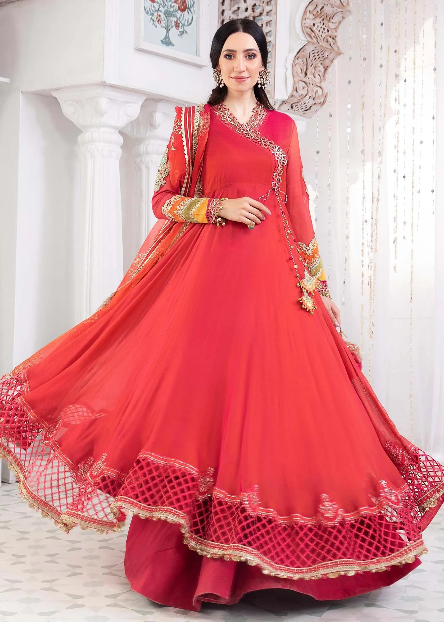 EL-22-01-Fuchsia Pink | Maria.B. Lawn Eid Collection 2022 | Unstitched Embroidered Lawn Suit